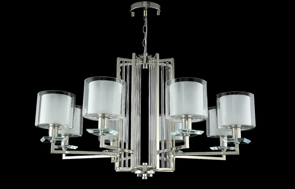 Люстра Crystal Lux NICOLAS SP-PL8 NICKEL/WHITE