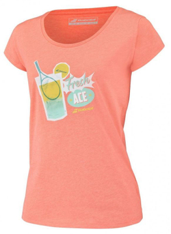 Женская теннисная футболка Babolat Exercise Message Tee Woman - fluo strike heather