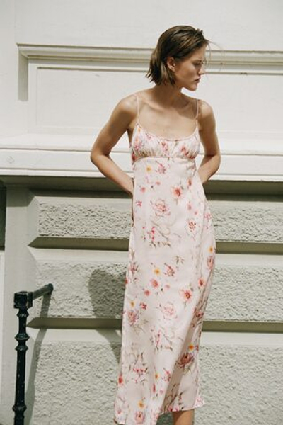 Платье на бретелях с принтом - H&M