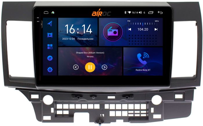 Магнитола для Mitsubishi Lancer X 2007-2016 - AIROC 2K RI-2612 Android 12, Быстрая, QLed+2K, CarPlay, SIM-слот