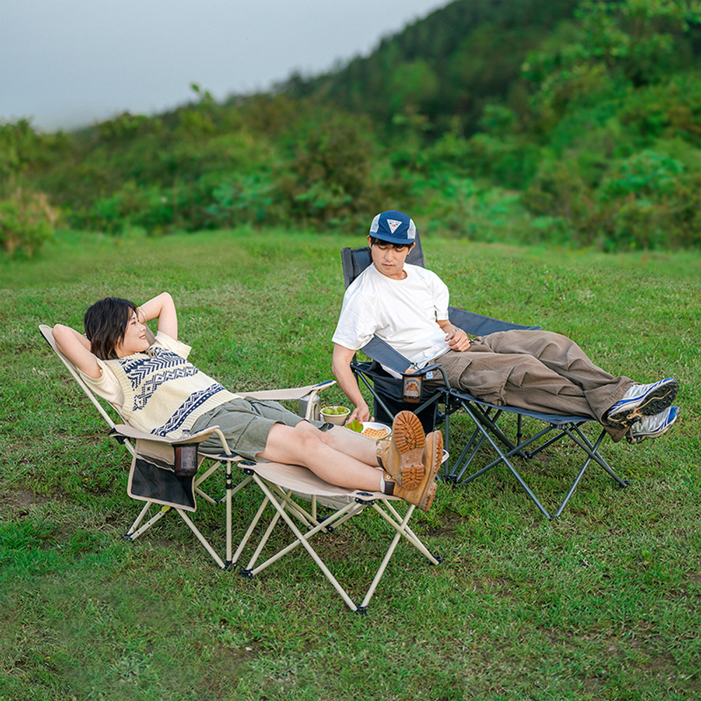 Кресло туристическое Naturehike Nightfall T05J с секцией, 149х52х79 см, до 120 кг, черное, артикул CNK2350JJ011-B, цвет Черный. Под заказ.
