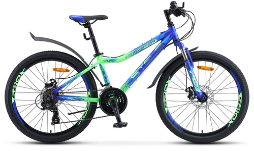 Велосипед 24" Stels Navigator-450 MD р.13" Синий неоновый/Зеленый