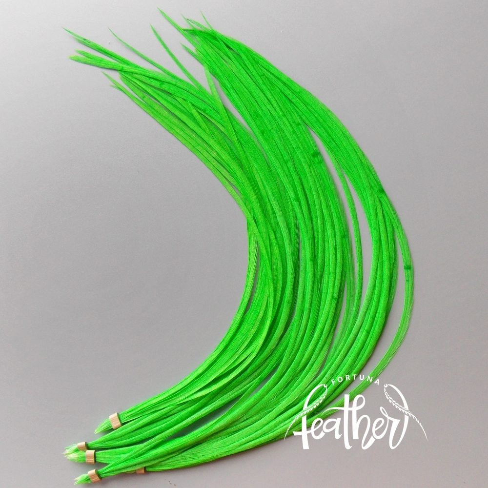 Перо из седла петуха Fluo Green