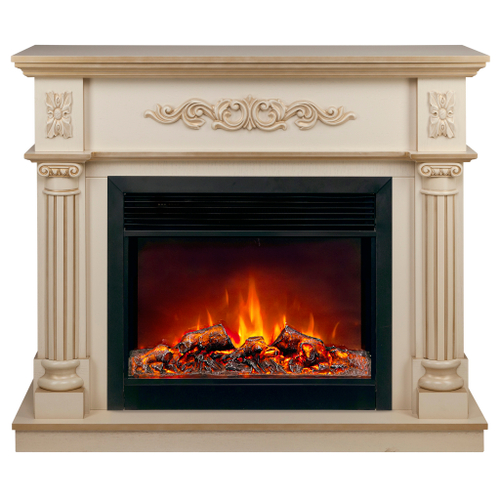 Каминокомплект Real Flame Silvia 26 WT-619G с очагом Moonblaze Deluxe Black