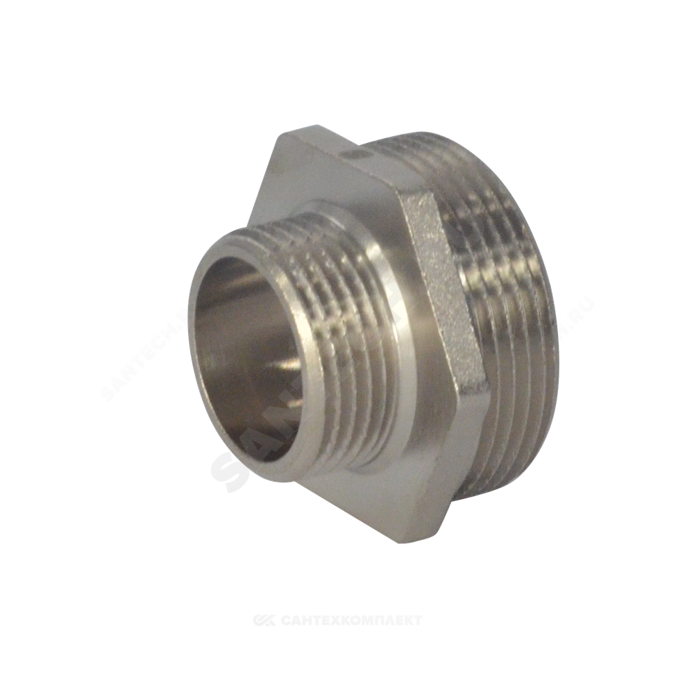 Ниппель латунь никель переходной Ду 50х32 (2"х1 1/4") НР SantechSystems