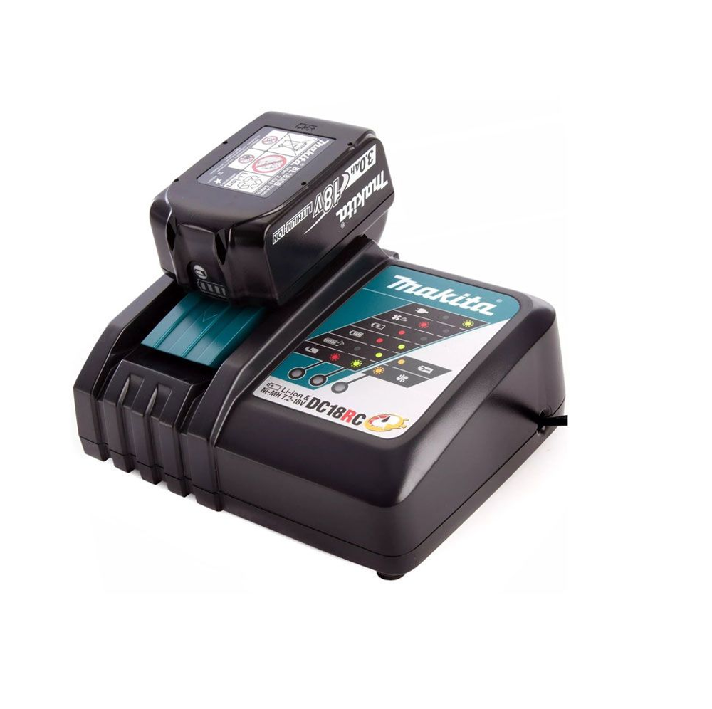 ХИТ! Набор питания Makita RF LXT: Аккумулятор BL1830B Li-Ion, 18 В, 3 Ач, Зарядное устройство для зарядки NiMh, Ni-Cd и Li-ion аккумуляторов 7,2 В - 18 В DC18RC 191A25-2