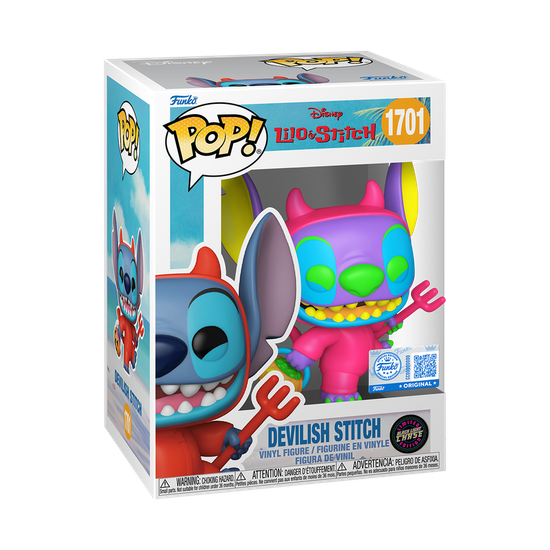 Фигурка Funko POP! Disney Lilo & Stitch Devilish Stitch (BLKLT) Chase (Exc) (1701) — коробка Chase