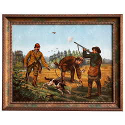 Соваж А. С. Охота на куропаток. Хромолитография. Германия. 1890-е гг.