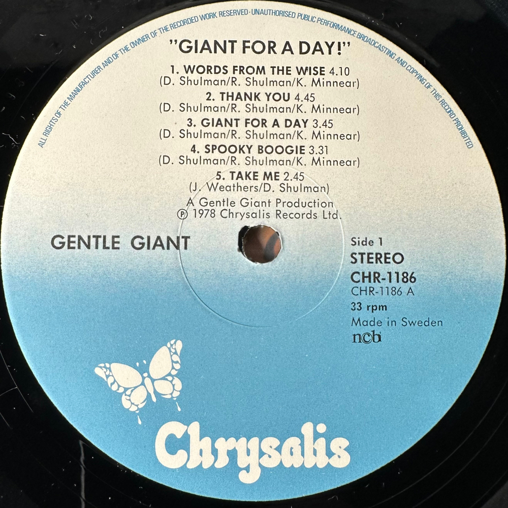 Gentle Giant - Giant For A Day (Швеция 1978г.)