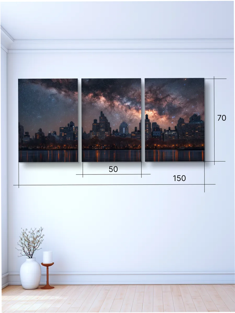 Картина Гармония огня и дыма модульная 50x70см 3шт.