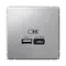 Розетка с USB A+C Systeme Electric ArtGallery Алюминий GAL000329