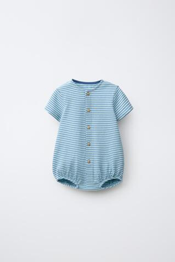 ZARA КОМБИНЕЗОН В ПОЛОСКУ, СИНИЙ/БЕЛЫЙ