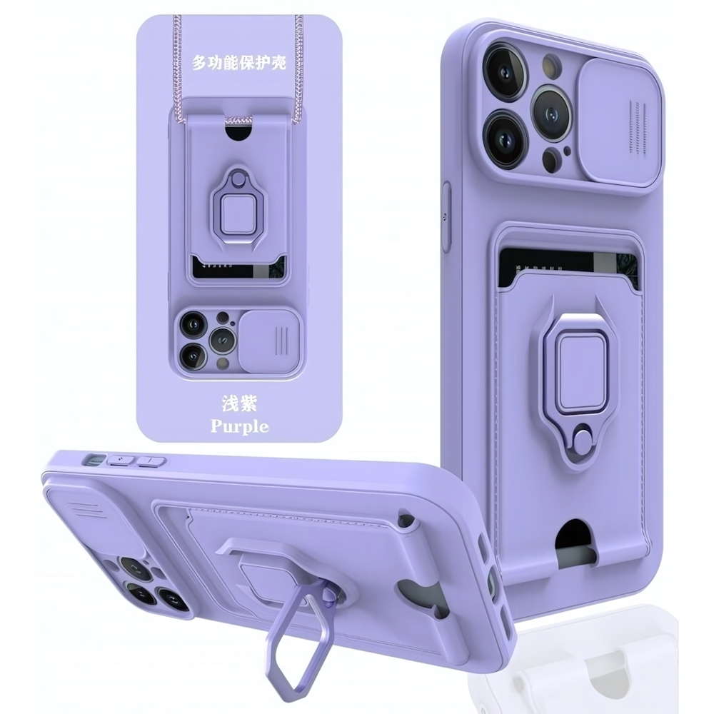 Чехол на iPhone 13 Pro с защитой камеры, магнитным держателем и подставкой, 013036
