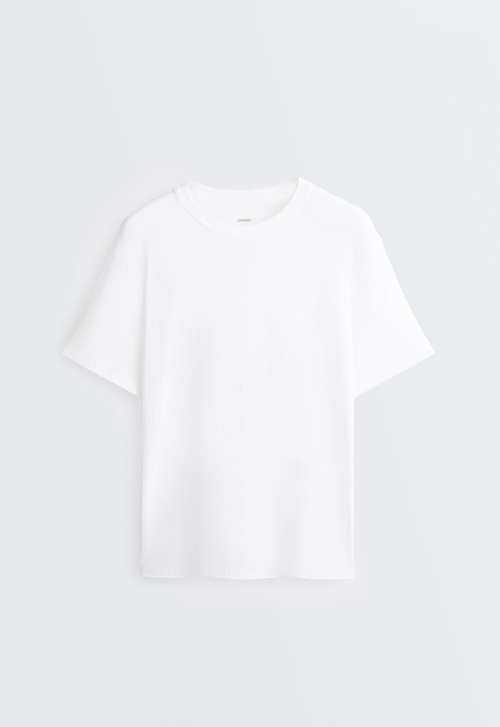 Oysho Футболка oversize с короткими рукавами из хлопка, белый