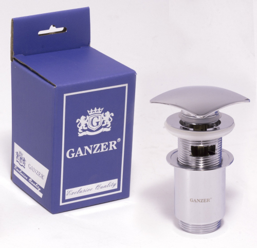 Донный клапан с переливом квадратный (хром) GANZER