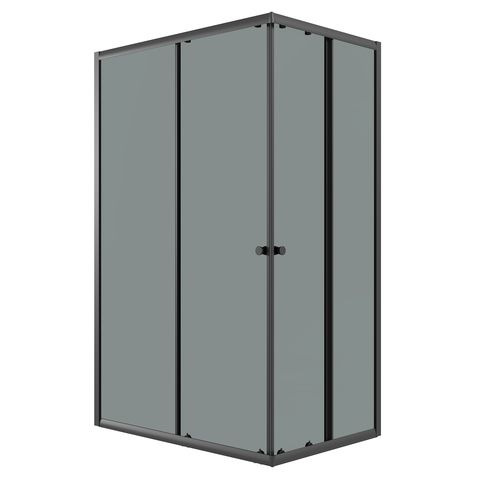 Душевое ограждение Niagara Eco NG-1118-14QT (110х80х190) прямоугольник,раздвижное,черный,стекло тонированное,1 место