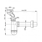 AlcaPlast Cифон для писсуара с манжетой A45A