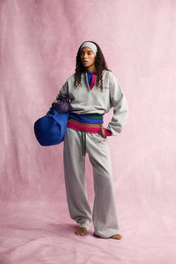 ZARA - FRUIT OF THE LOOM™ КОНТРАСТНАЯ ТОЛСТОВКА, СЕРЫЙ МЕЛАНЖ