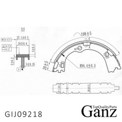 Колодки стояночного тормоза HYUNDAI Tucson 15 2WD GANZ GIJ09218