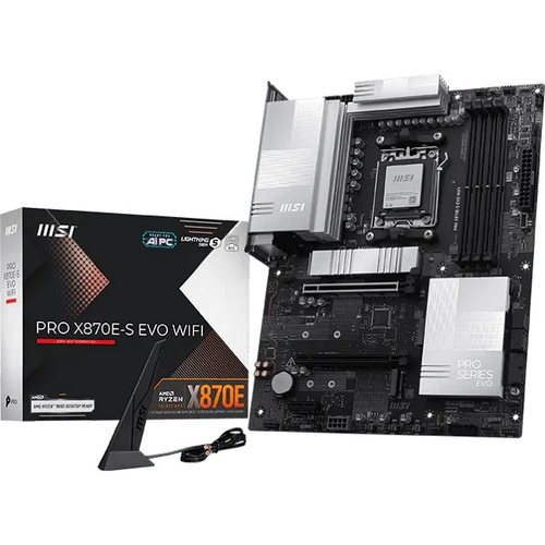 Материнская плата MSI PRO X870E-S EVO WIFI (AM5/AMD X870E/4xDDR5/2xPCI-Ex16/3xM.2/SB/Wi-Fi/BT/GLAN/HDMI/USB4 Type-C/ATX)