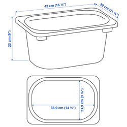 IKEA TROFAST (ИКЕА ТРОФАСТ) — Контейнер, серый, 42x30x23 см, фото 3