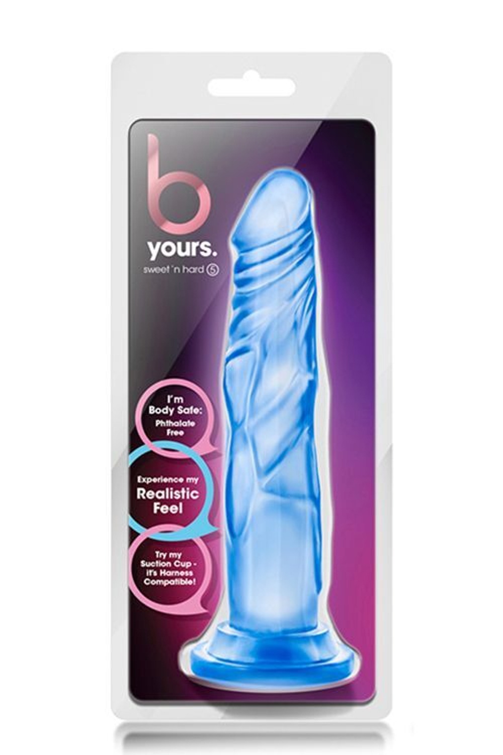 Синий фаллоимитатор с присоской Sweet N’ Hard 5 Realistic 7.5-Inch Dildo - 19,3 см. (Цвет: синий)