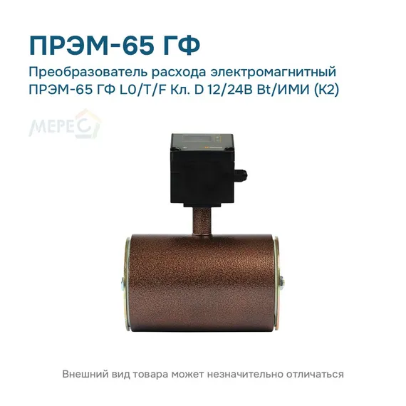 Преобразователь расхода электромагнитный ПРЭМ-65 ГФ L0/T/F Кл. D 12/24В Bt/ИМИ (К2)
