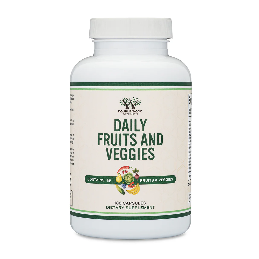 Double Wood Supplements - Daily Fruits and Veggies - 180 x 500 mg capsules