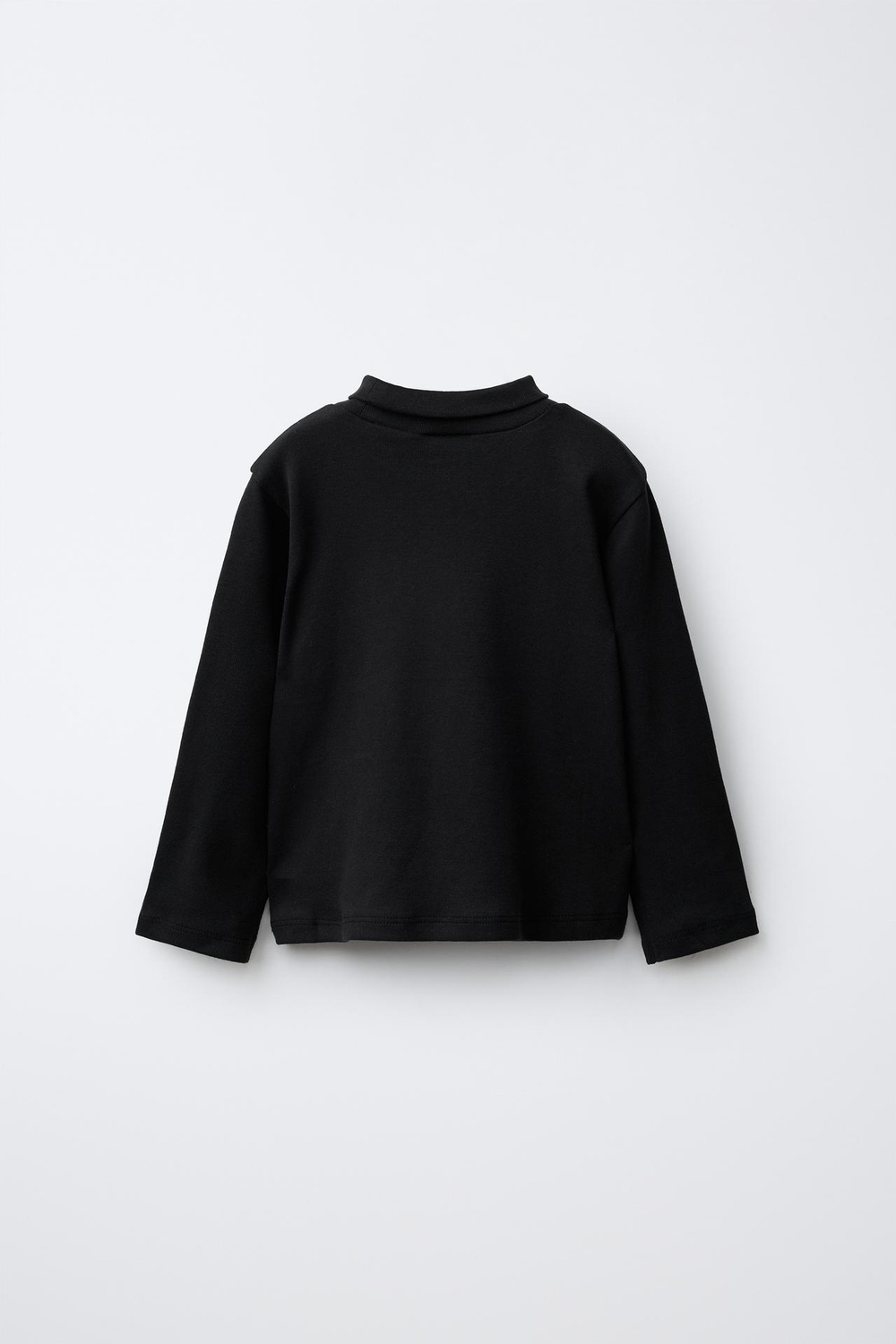 ZARA ОДНОТОННЫЙ ТОП С ВОРОТНИКОМ-СТОЙКОЙ, ЧЕРНЫЙ