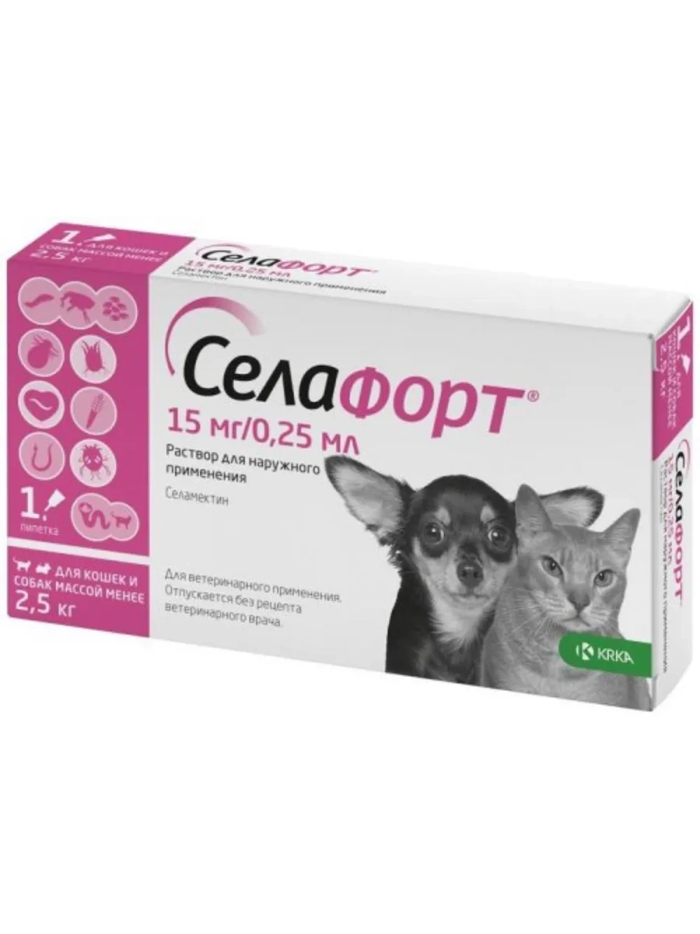 СЕЛАФОРТ 6% Капли для кошек и собак от паразитов