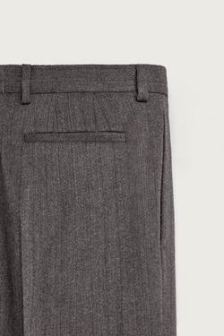 ZARA КОСТЮМНЫЕ БРЮКИ ИЗ 100% ШЕРСТИ MANTECO®, СВЕТЛО-СЕРЫЙ
