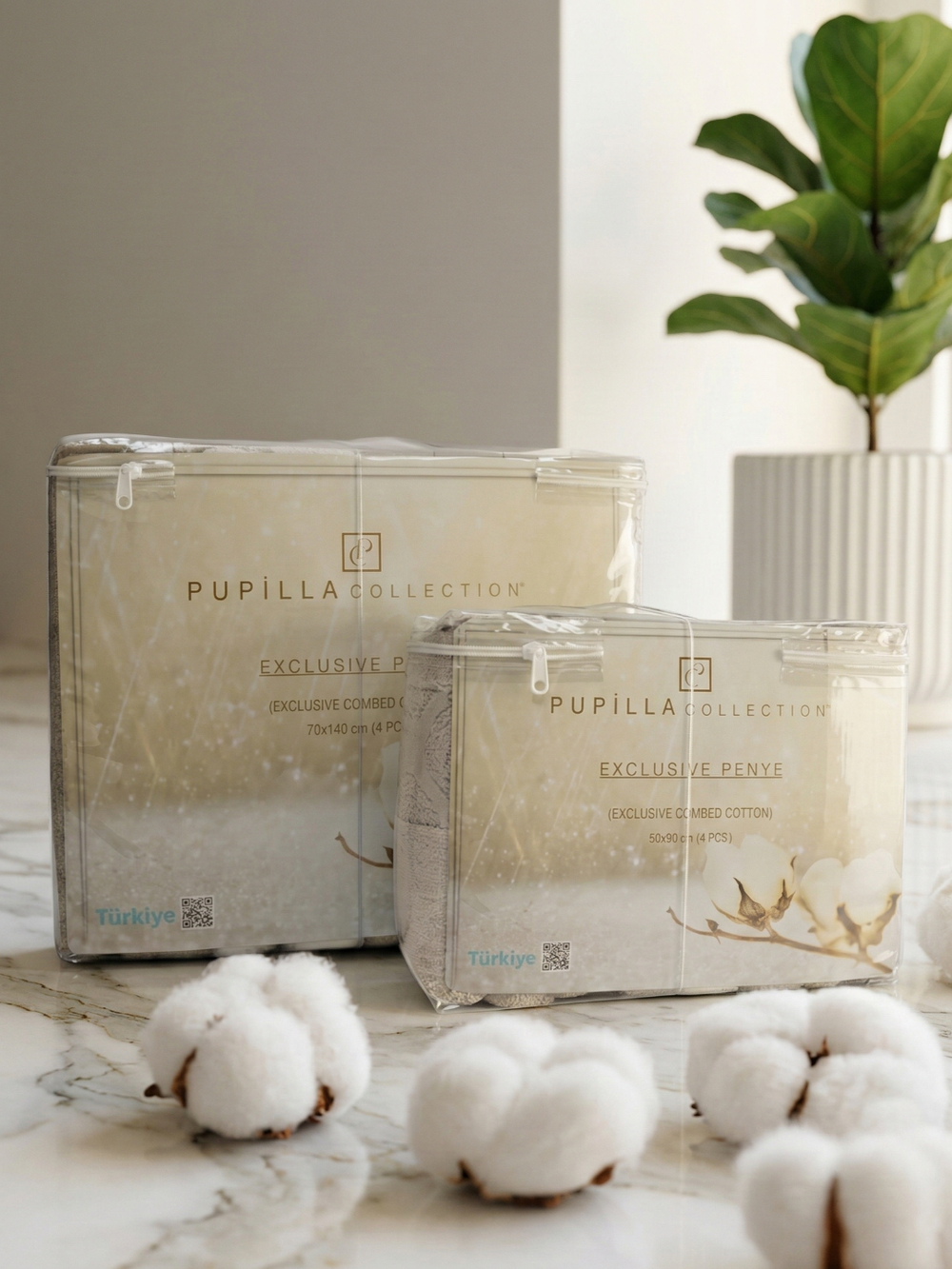 PUPİLLA COLLECTİON Набор Полотенец ALYANS 70*140 4пр. 100% Хлопок