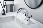 Смеситель DECOROOM DR51011-Black двуручный для умывальника монолитный