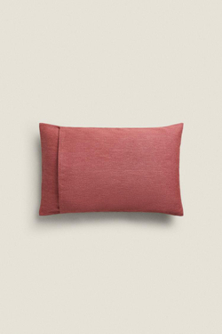 ZARA HOME ОДНОТОННЫЙ ЧЕХОЛ ДЛЯ ДЕКОРАТИВНОЙ ПОДУШКИ, СВЕТЛО-РОЗОВЫЙ