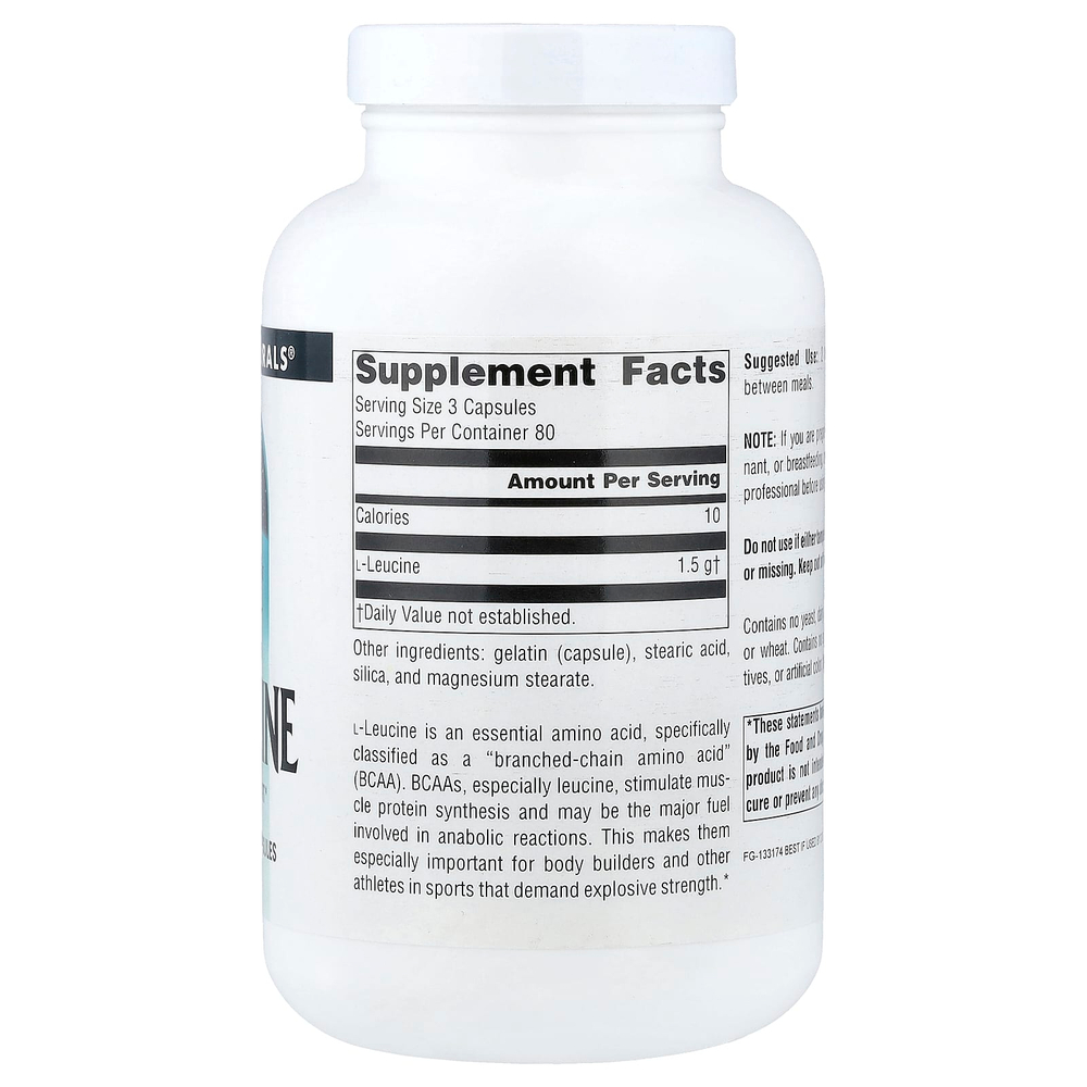 Source Naturals, L-лейцин в свободной форме, 500 мг, 240 капсул