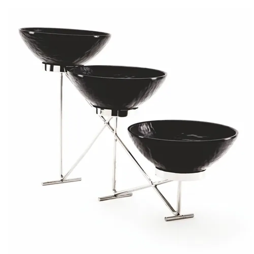 Подставка фуршетная стойка 65*12*33 см нерж. + 3 салатника меламин P.L.Hotelware
