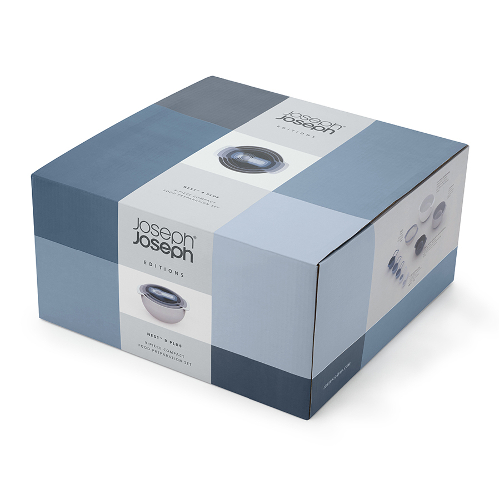Набор мисок nest plus, синий, 9 шт.