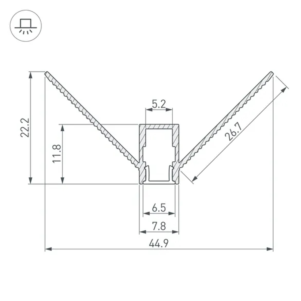 Профиль ARH-DECORE-S6-EXT-2000 ANOD внешний (Arlight, Алюминий) 034973