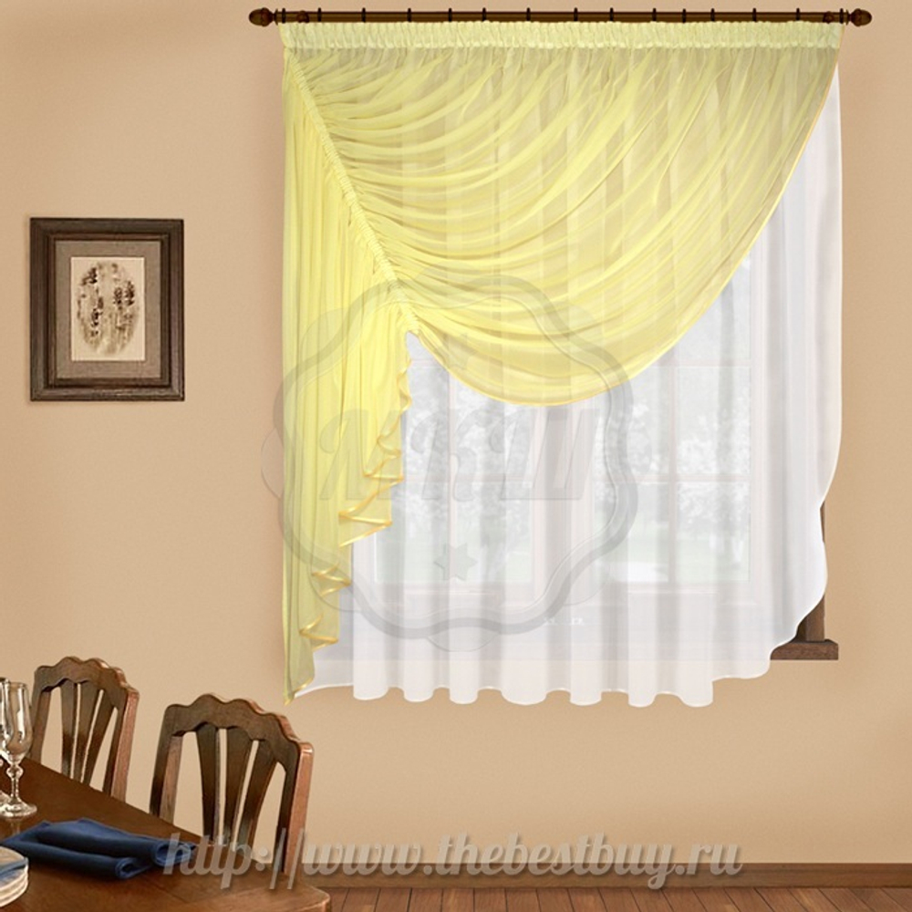 Шторы для кухни:    Май (арт. А30-m250-9)  - 295х180 см. - Розовый