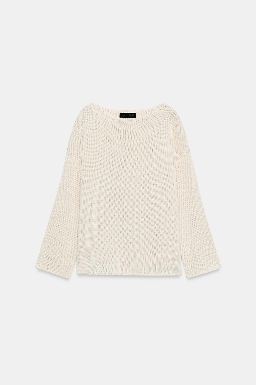 СВИТЕР В РУБЧИК С ВЫРЕЗОМ ЛОДОЧКОЙ — ZARA