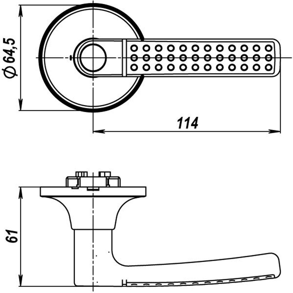 Ручка защелка DK626 AC-BK (6026 AC-B) (фик.) медь