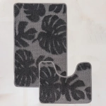 Комплект ковриков для ванной и туалета My Crystal серия Gold 50*80 и 40*50 Монстера,антрацит