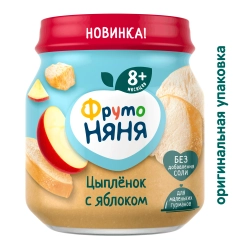 Пюре ФрутоНяня Цыпленок-яблоко с 8 мес 100 г