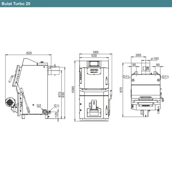 Котел твердотопливный ZOTA Bulat Turbo 20 кВт 32679
