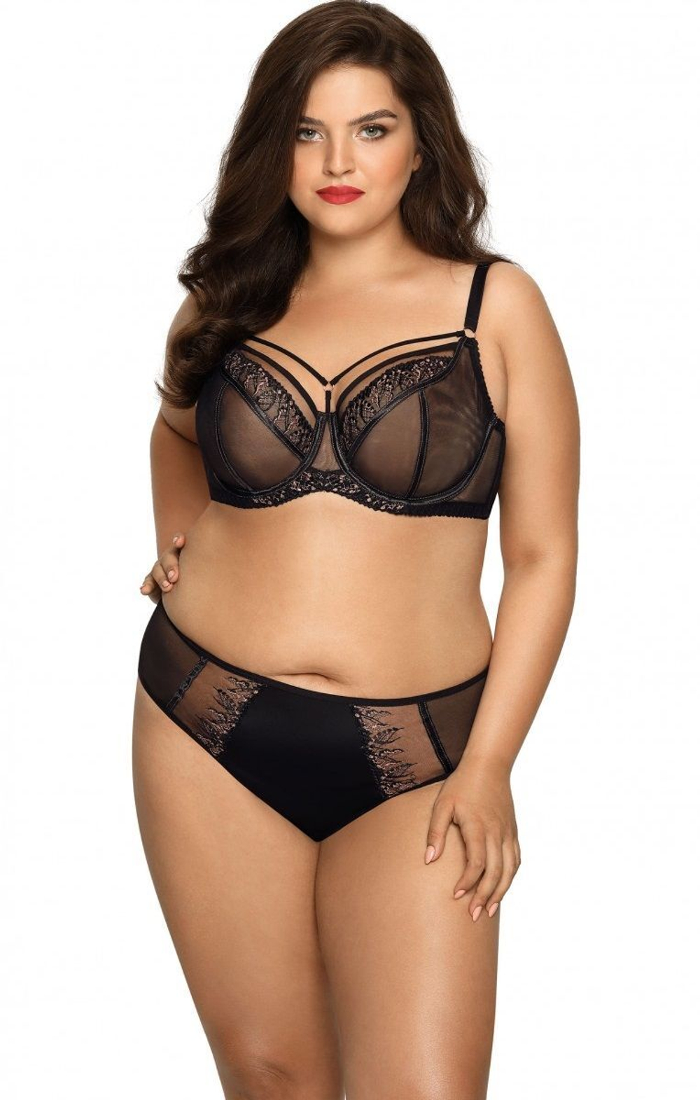 Бюстгальтер Rachel с чашками plus size (Размер: 100G) (Цвет: черный)