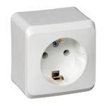 Schneider Electric ЭТЮД Белый Розетка 1-местная открытая установка с заземляющими контактами PA16-003B