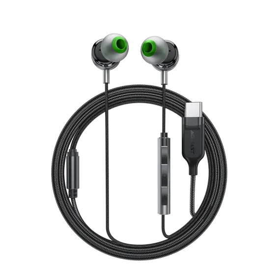 Qulaqlıq / Наушники / Headphones Acefast L5 Wired In-Ear Headphones USB-C 1.2m - Black