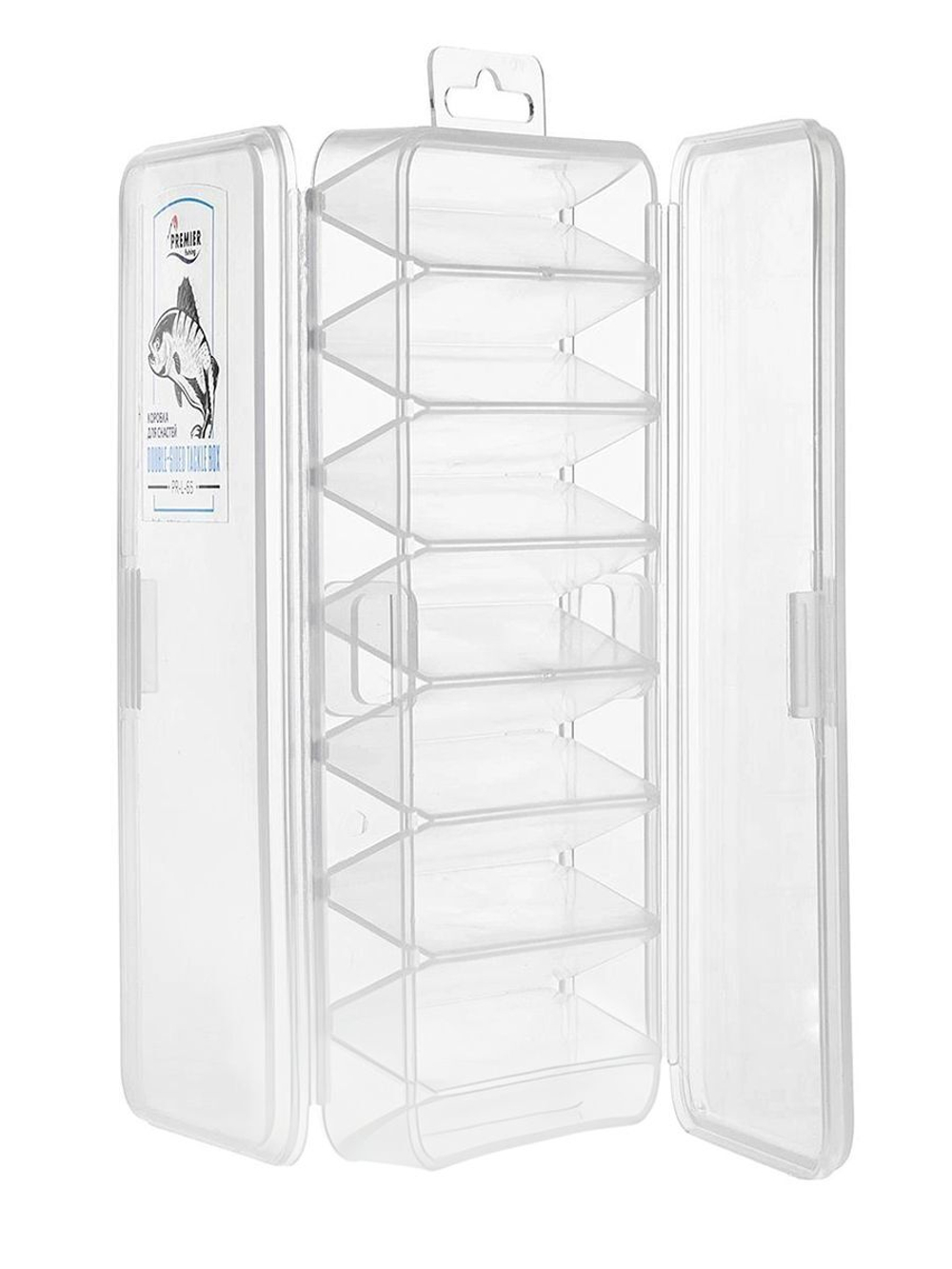 Коробка для приманок двухсторонняя Premier 17х20.4х4.4 см, прозрачная