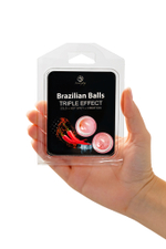 Массажное масло Secret Play Brazilian Balls тройной эффект 2 шт