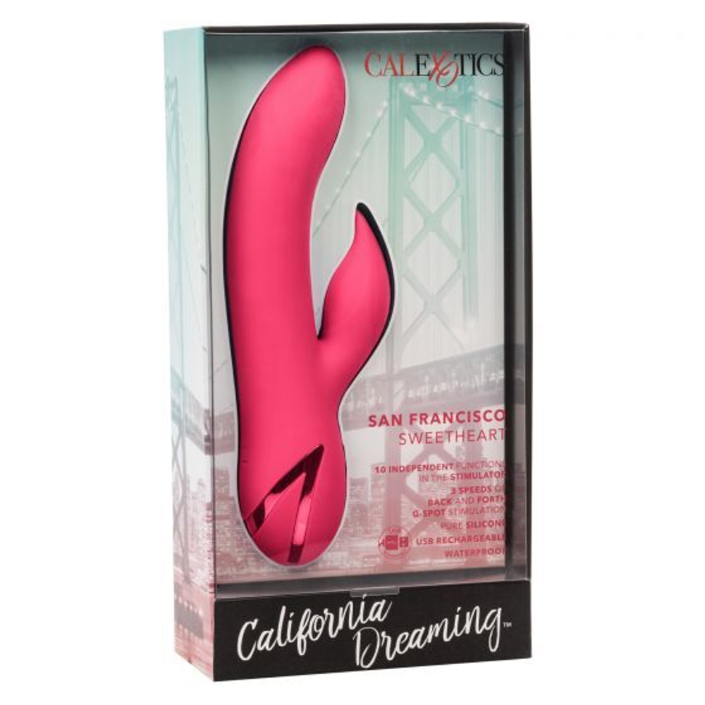 Коралловый вибратор 12см с функцией движения пальчика California Exotic Novelties San Francisco Sweetheart SE-4350-10-3